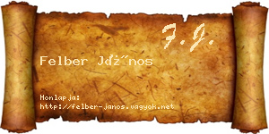 Felber János névjegykártya