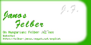 janos felber business card